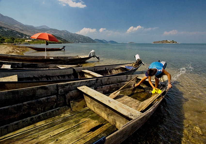 Cleaning the Boat, Murići, Montenegro